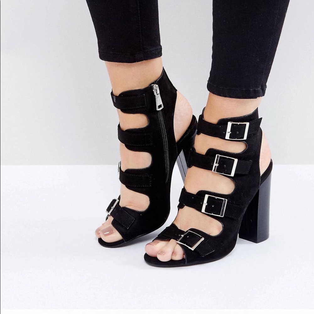 ASOS strappy faux suede heel.  Sz 11